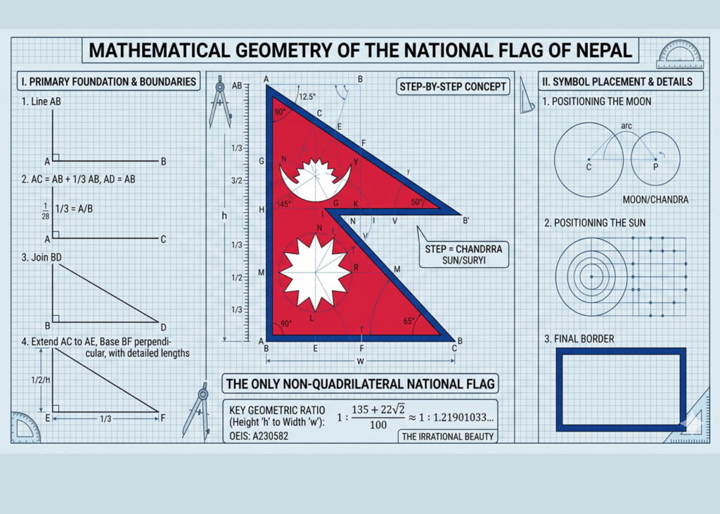 Geometry of the national flag of nepal