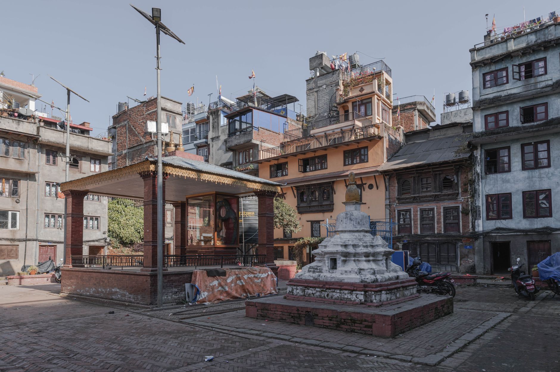Clock tower in Kathmandu representing why Nepal time is 45 minutes off GMT